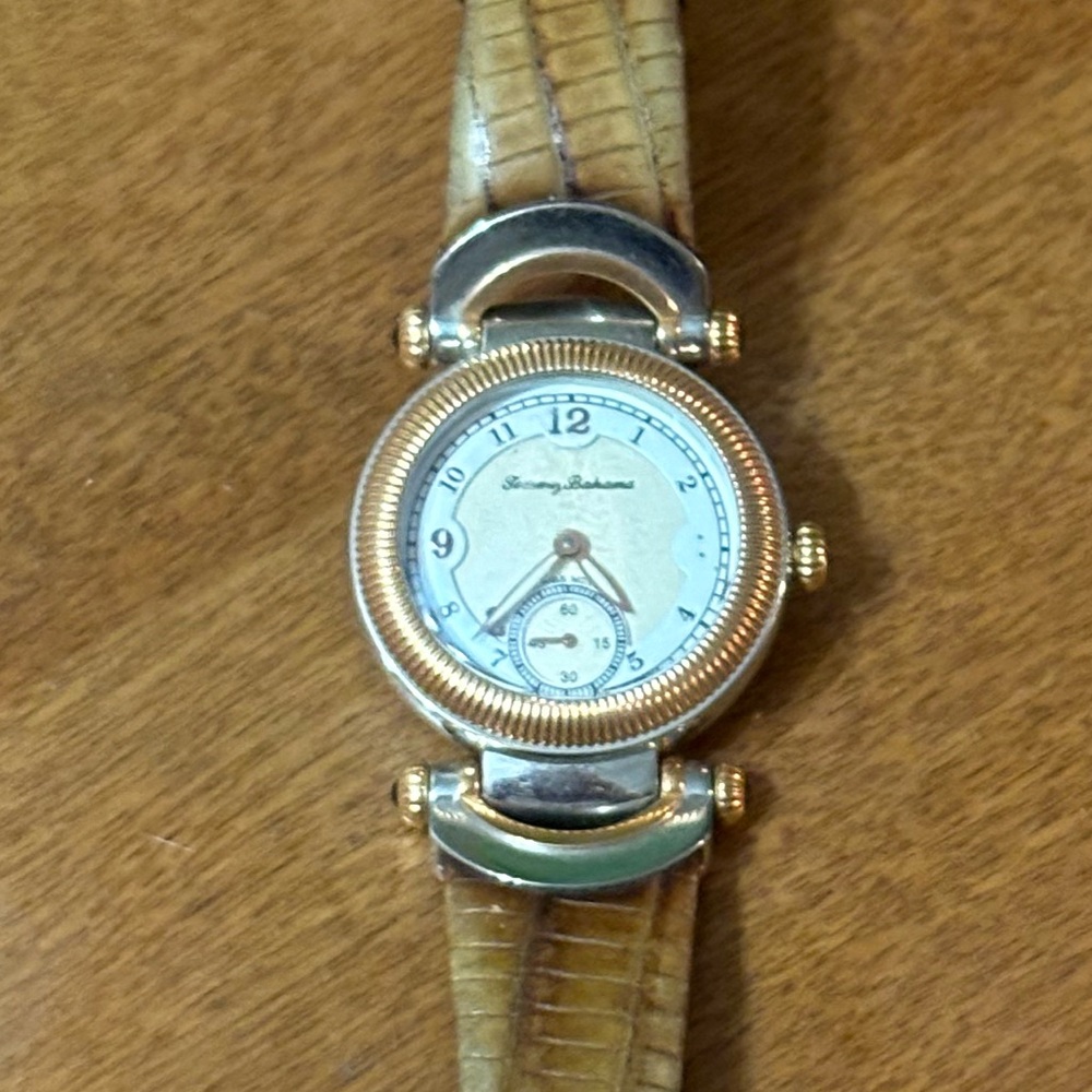 TOMMY BAHAMA Swiss Movement Leather Band Watch